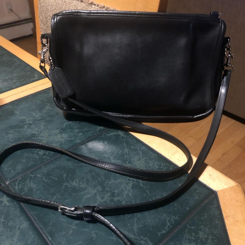 Coach Vintage “Basic Bag” Black Leather Crossbody Bag style no 9455